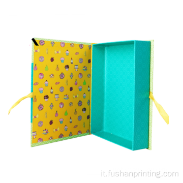 Contenitore di regalo a forma di libro di imballaggio dei gioielli stampati personalizzati